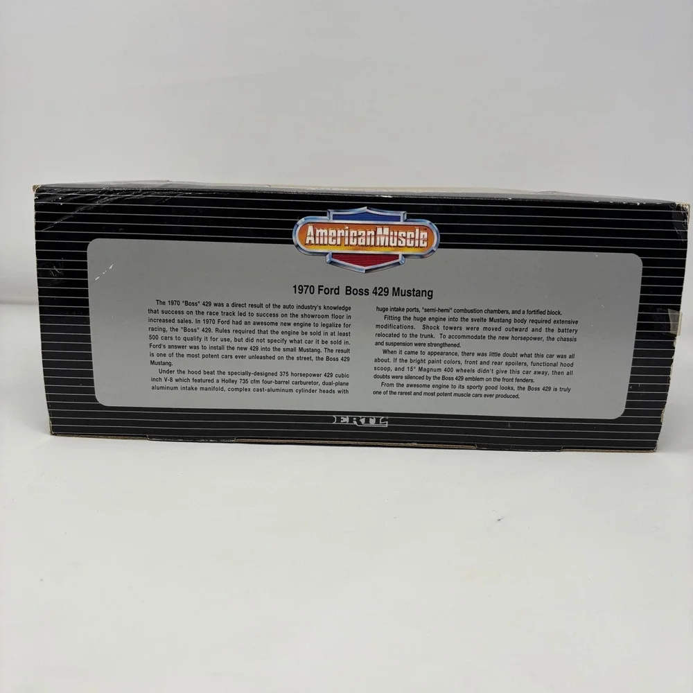 VTG 1970 Ford Boss 429 Mustang Orange 1:18 ERTL American Muscle Diecast Open Box